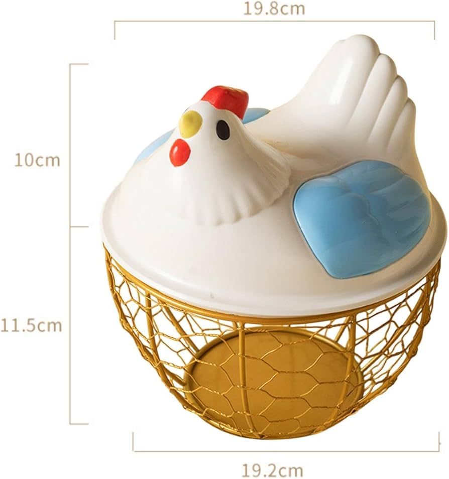 Hen Shaped Egg Basket With Lid Portable Storage