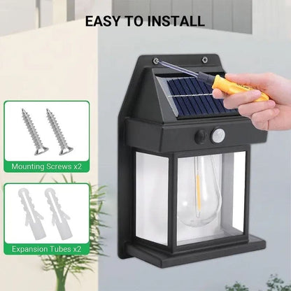 Solar Tungsten Filament Motion Sensor Wall Light