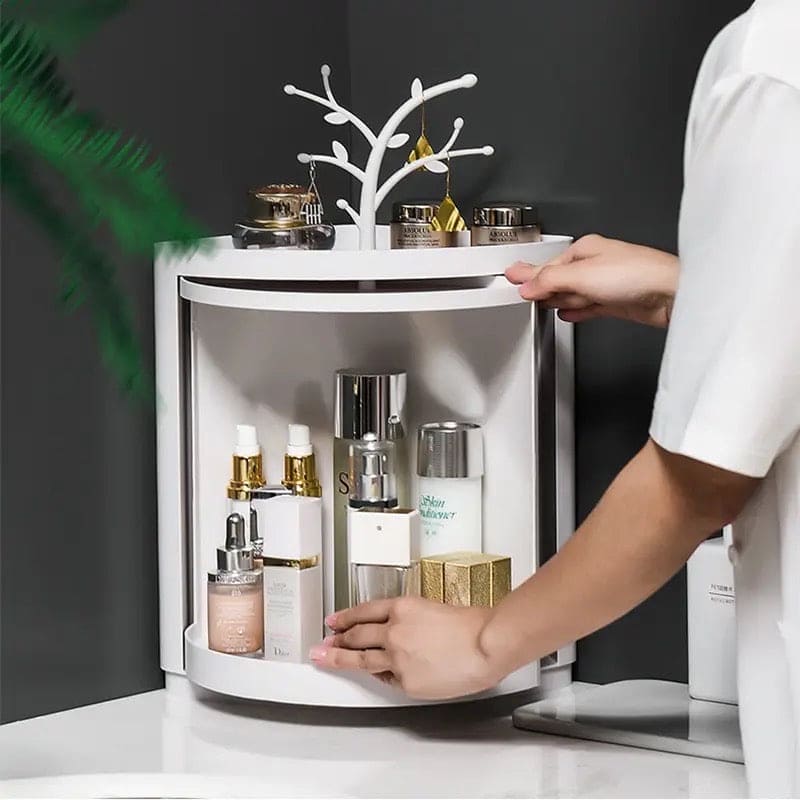 360° Rotating Triangle Corner Shelf With Door