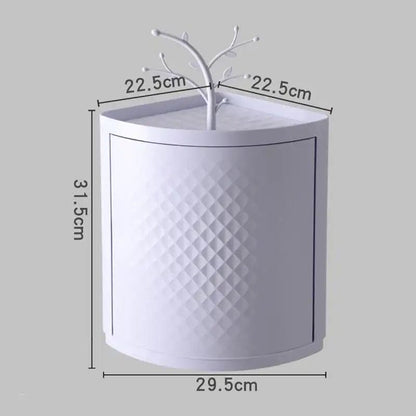 360° Rotating Triangle Corner Shelf With Door