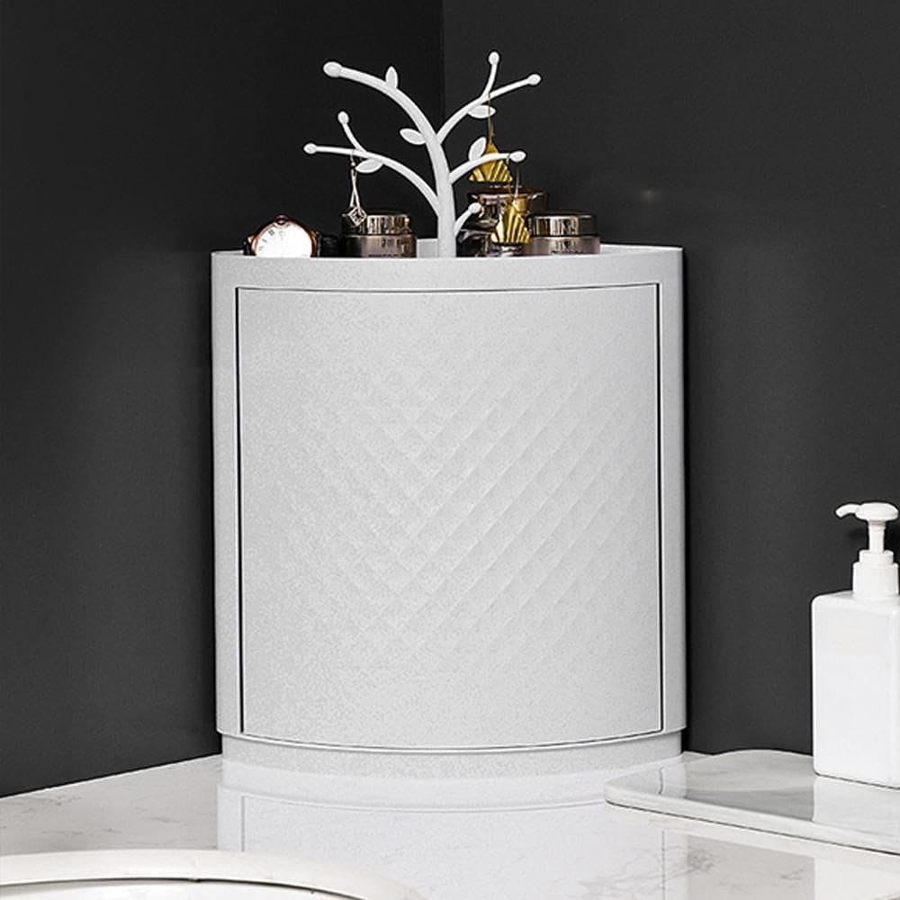 360° Rotating Triangle Corner Shelf With Door