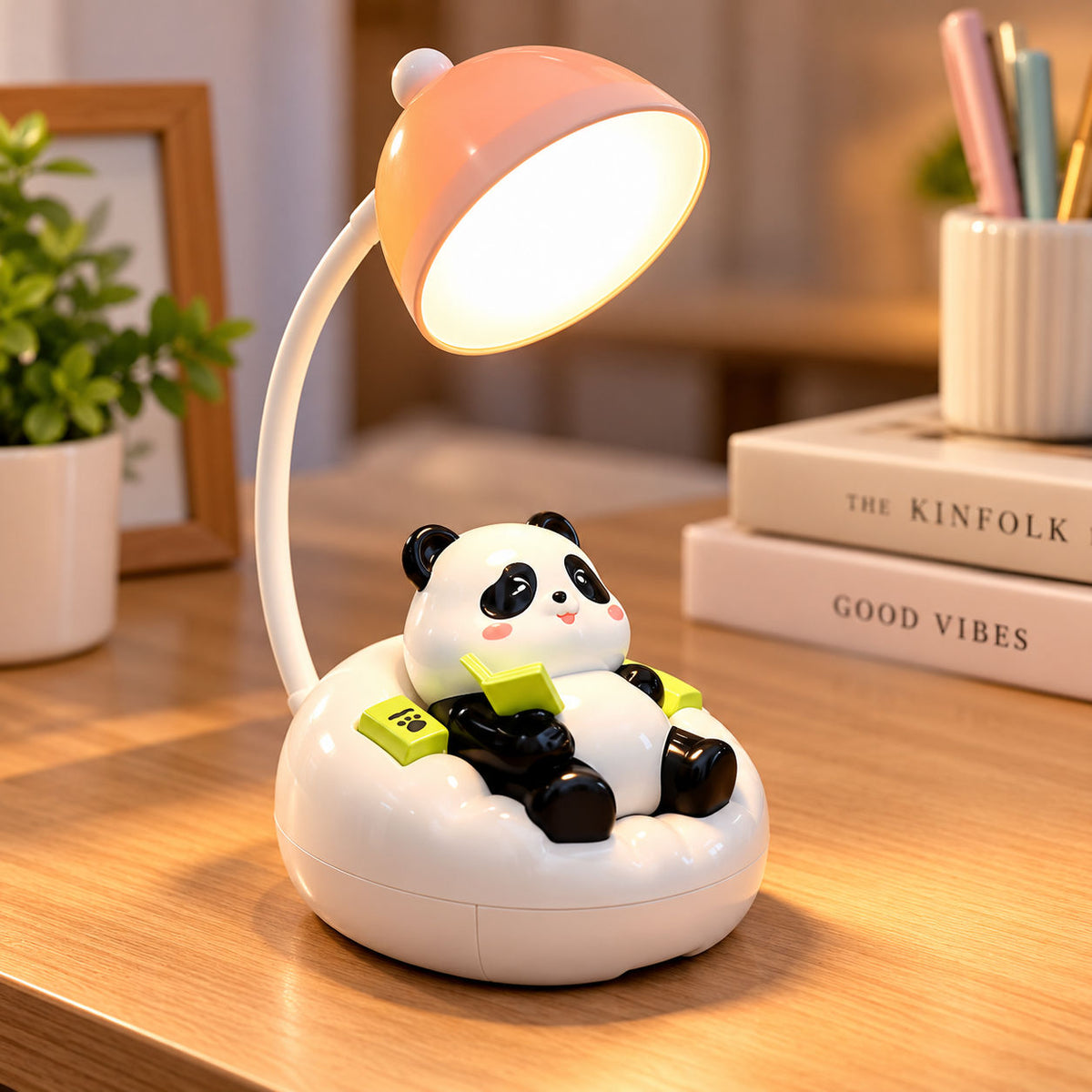 Cute Panda LED Desk Lamp With Phone Holder Adjustable