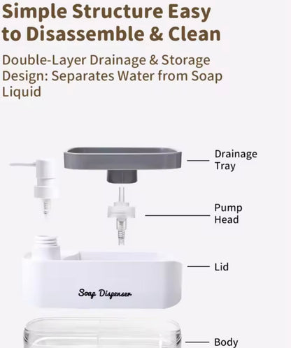 Multifunctional Soap Dispenser With Sponge Holder