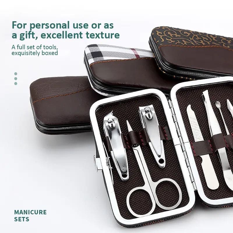 7 In 1 Manicure Kit Carbon Steel Pedicure Grooming Set
