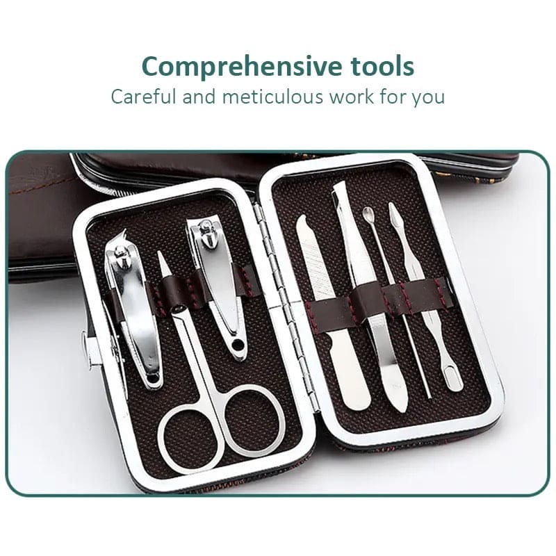 7 In 1 Manicure Kit Carbon Steel Pedicure Grooming Set