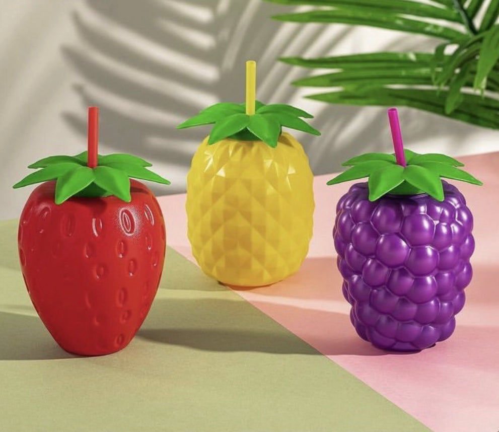 Fruit Shape Kids Water Bottle With Straw