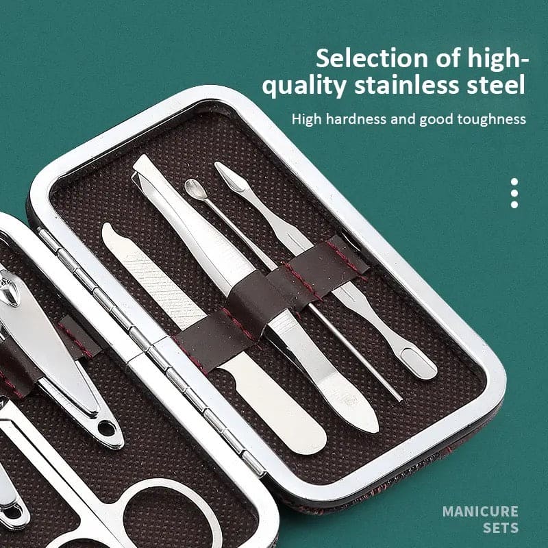 7 In 1 Manicure Kit Carbon Steel Pedicure Grooming Set