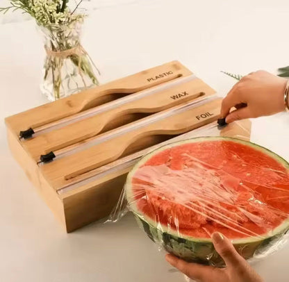 Wall Mounted Bamboo Foil Cling Film Dispenser