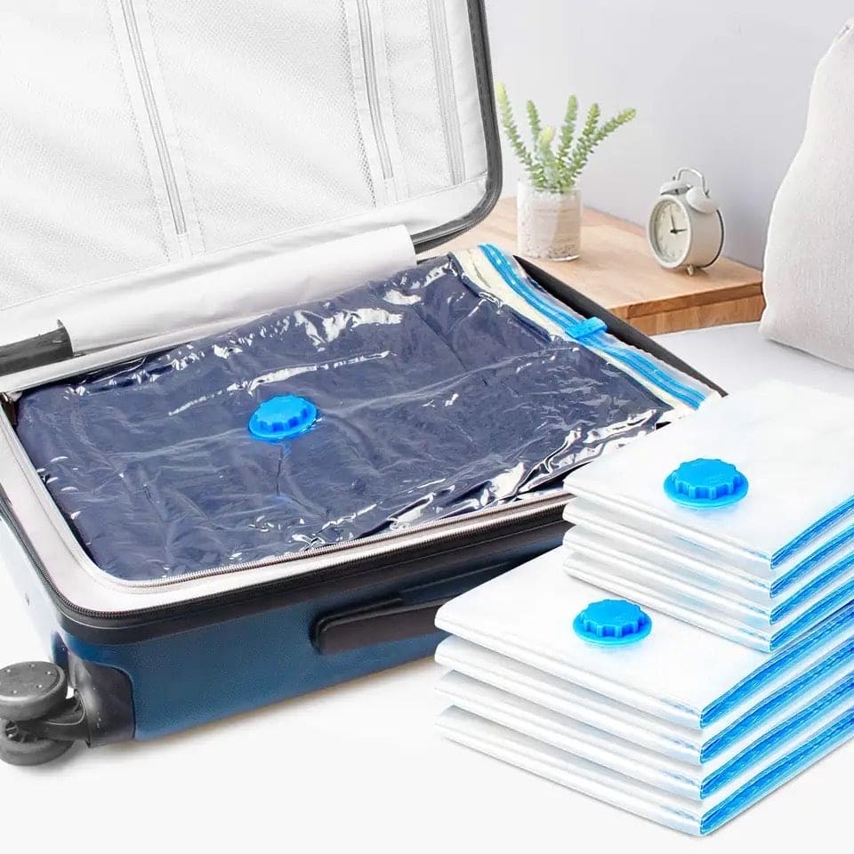 5-Piece Vacuum Storage Bags Space Saver Set with Hand Pump