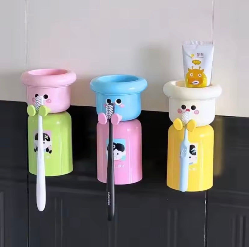 Magnetic Punch Free Wall Mounted Cartoon Toothbrush Holder