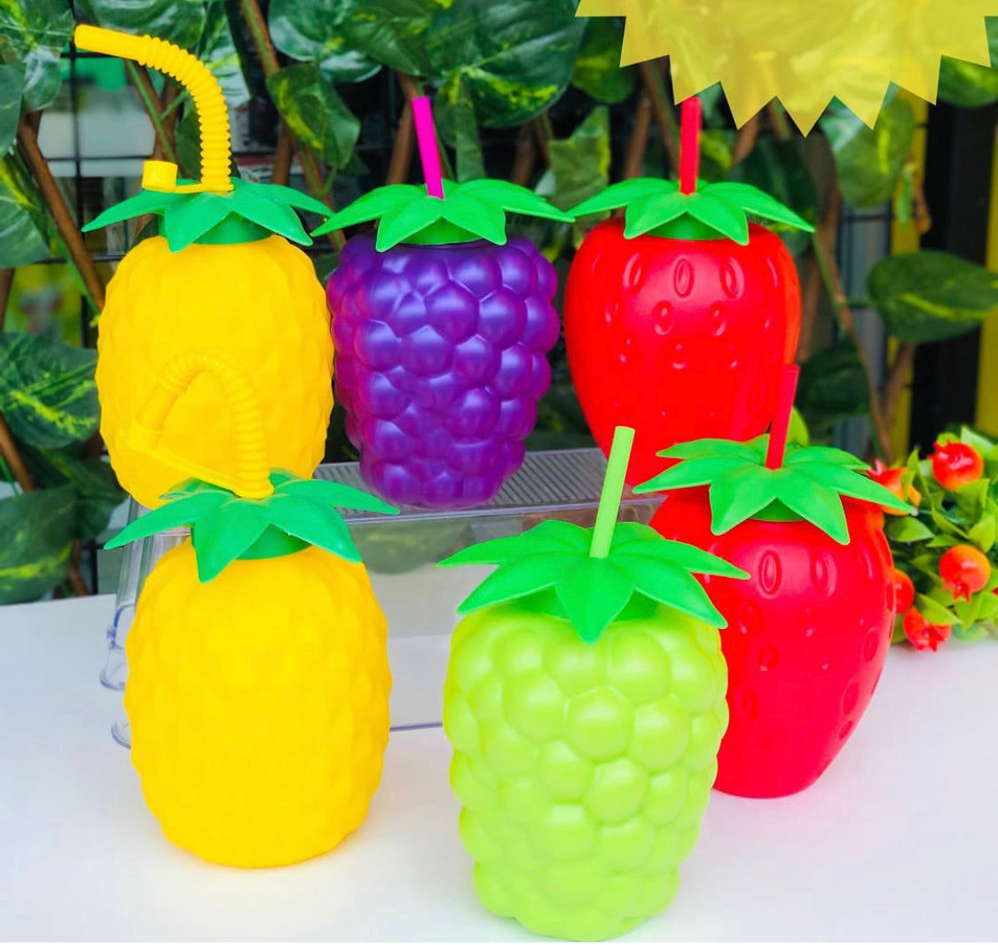 Fruit Shape Kids Water Bottle With Straw