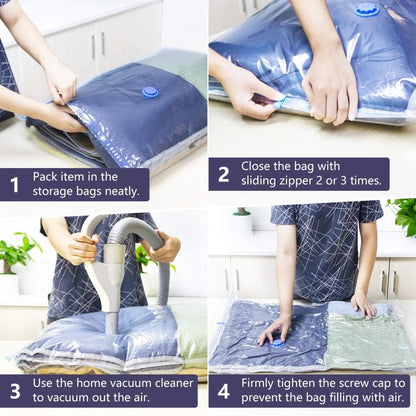 5-Piece Vacuum Storage Bags Space Saver Set with Hand Pump
