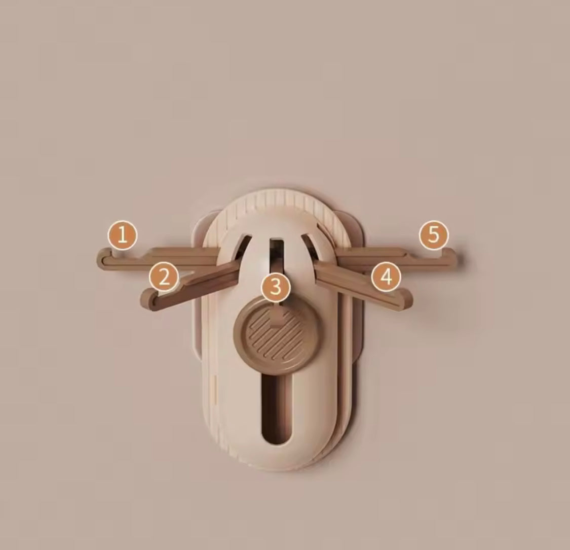 Wall Mounted 5 Claw Telescopic Hook