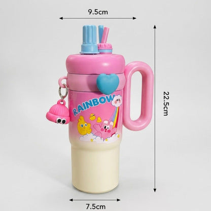 Kawaii Rainbow Insulated Tumbler Sipper With Handle