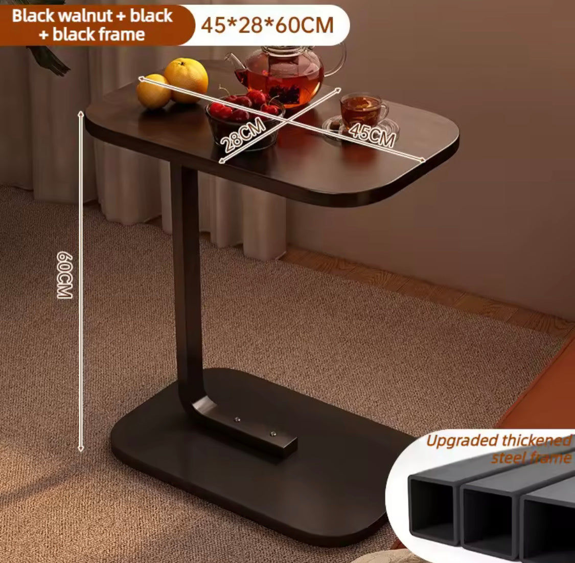 Multifunctional Wooden Beside Sofa Table Square Desk