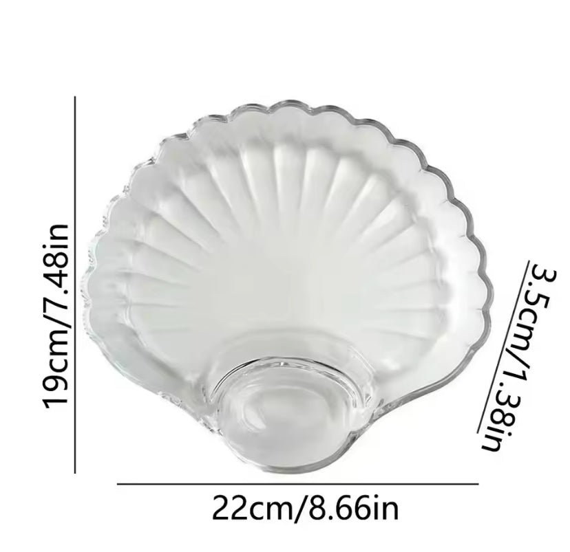 Transparent Shell Shaped Dumpling Dish Stackable Tray