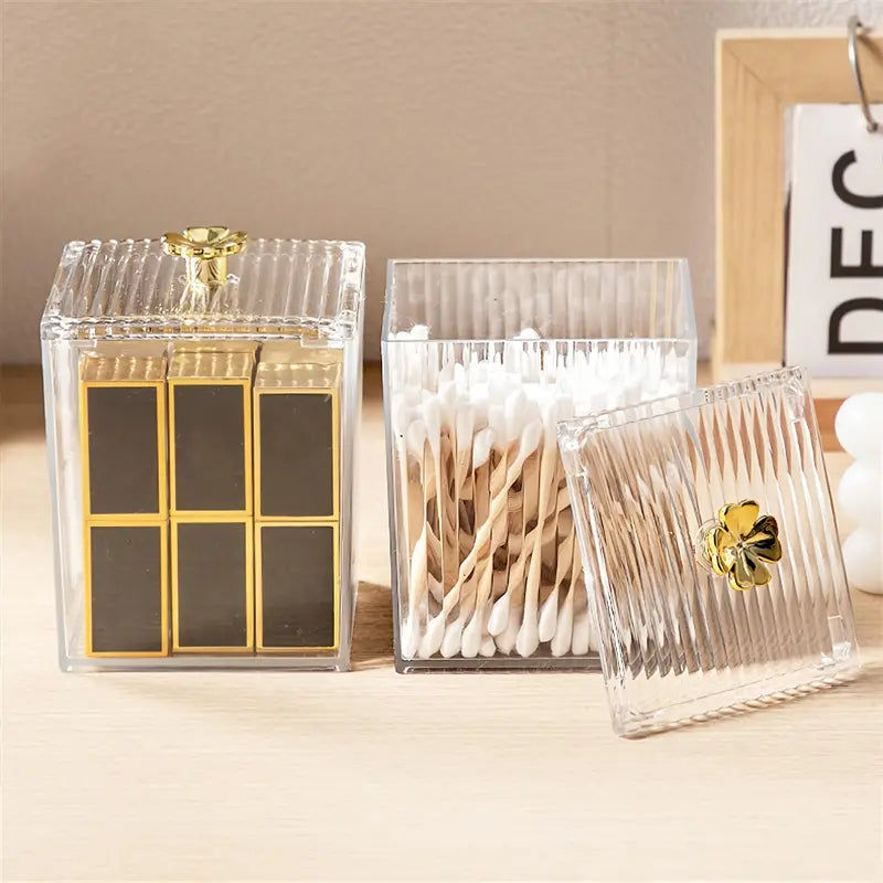 Acrylic Square Swab Storage Box With Lid