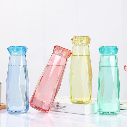 Crystal Glass Water Bottle With Lid 420ml