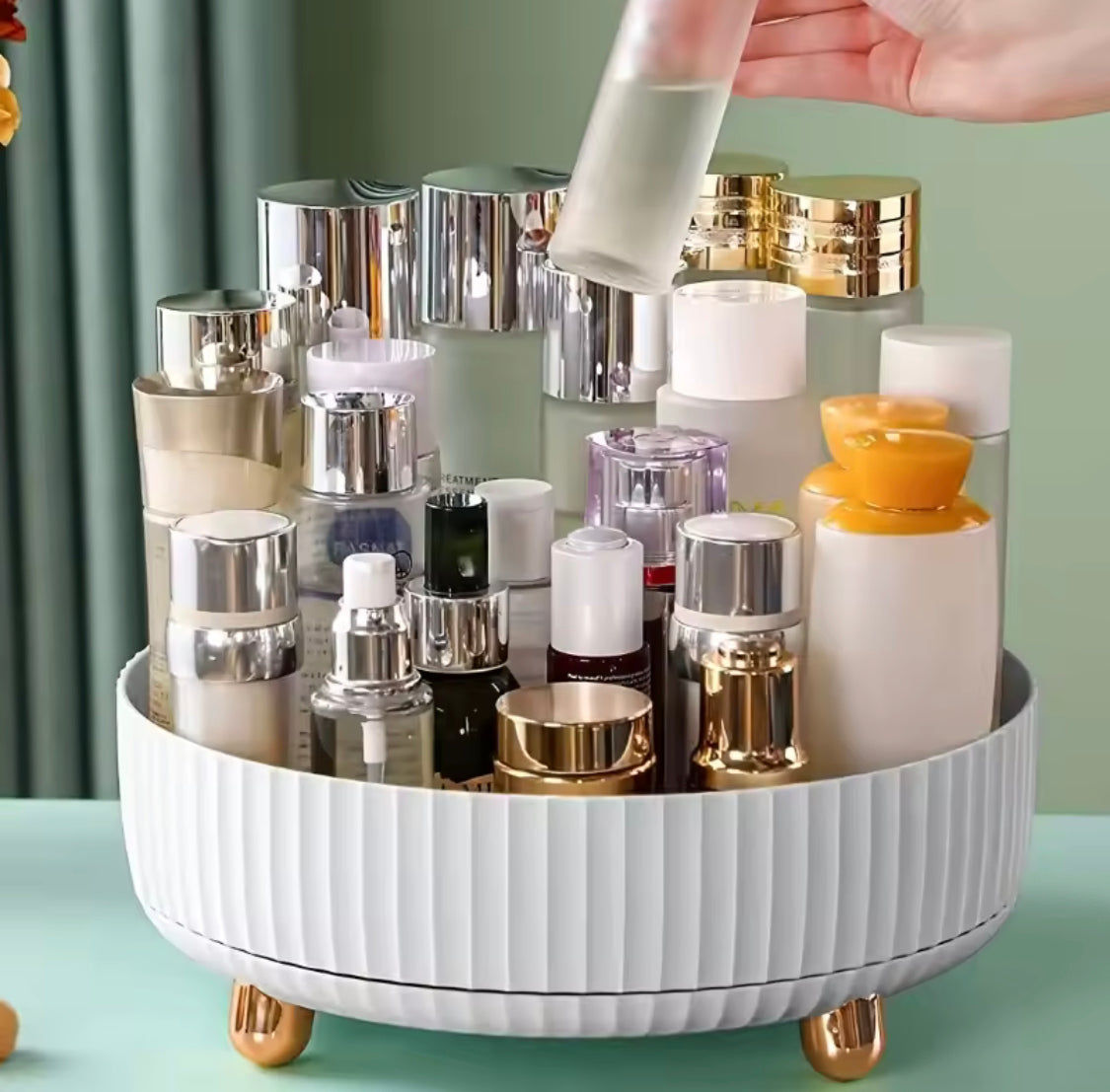 360° Rotating Cosmetic Perfume Organizer Large Capacity