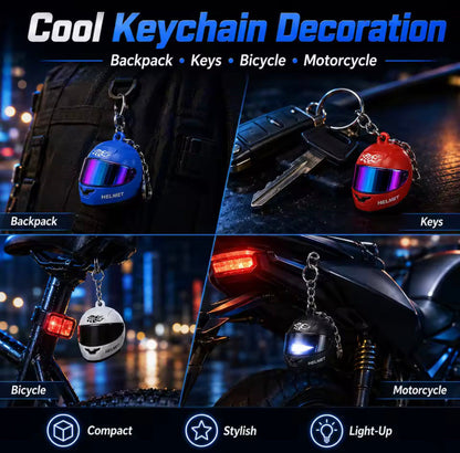 3D Luminous Motorcycle Helmet Light Keychain