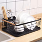 Stainless Steel Kitchen Dish Storage Rack With Wooden Handle