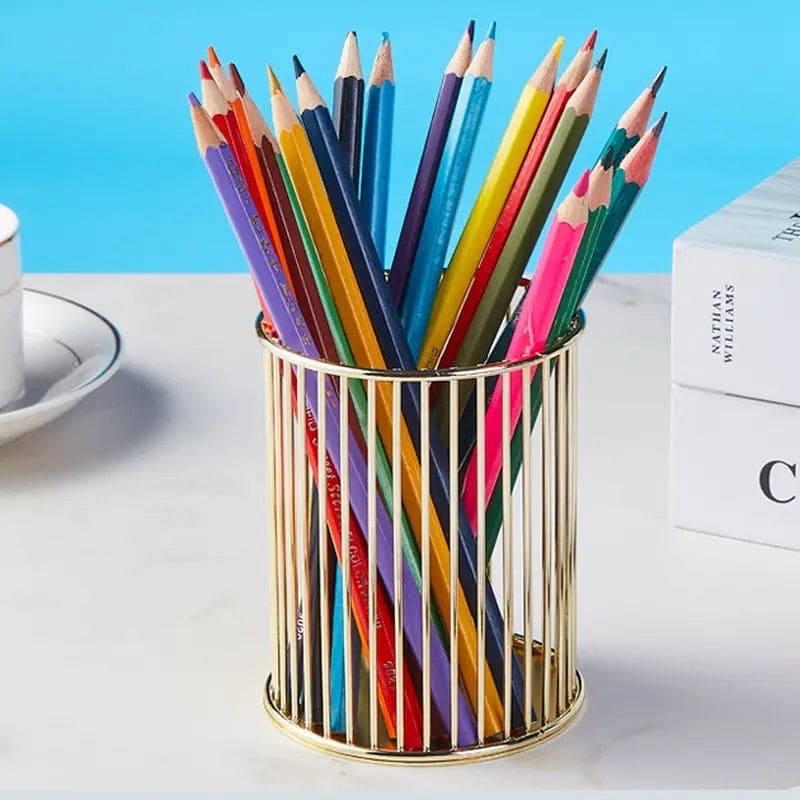 Wire Mesh Metal Desk Pen Holder