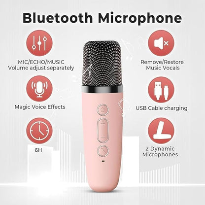 Mini Karaoke Bluetooth Speaker With LED Lights