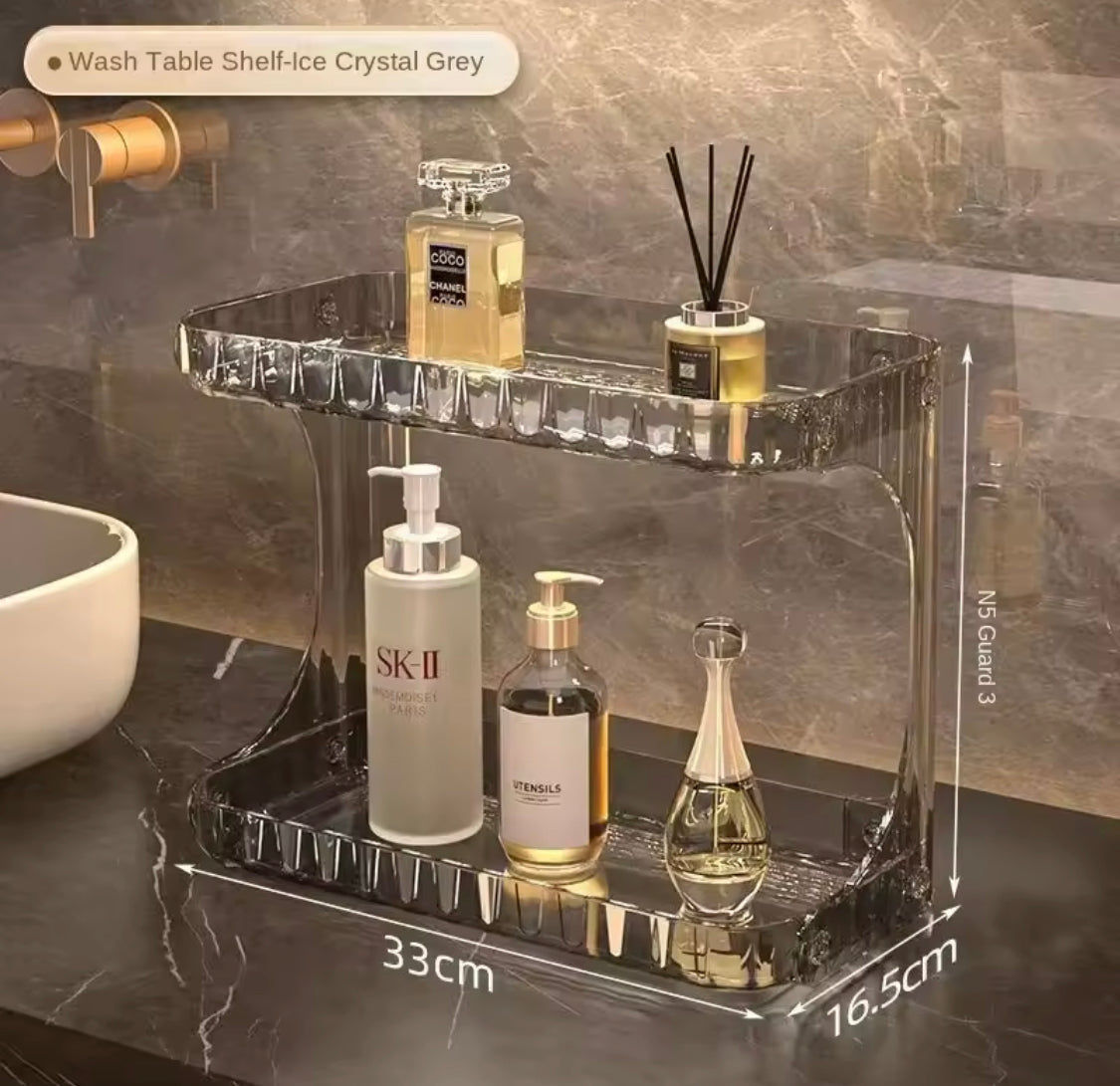 Double Layer Bathroom Storage Rack Washstand Organizer