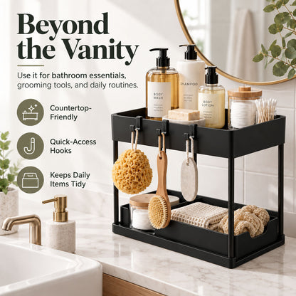 2 Tier Makeup And Jewellery Organizer With Hooks