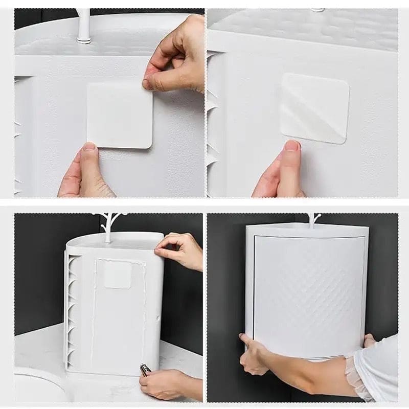 360° Rotating Triangle Corner Shelf With Door