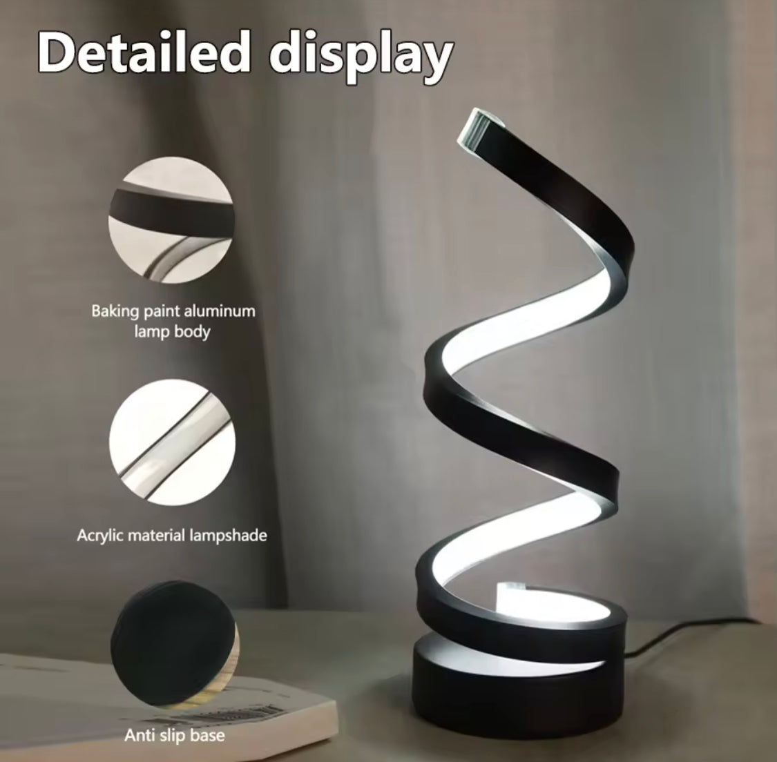 Modern Spiral Dimmable LED Table Lamp