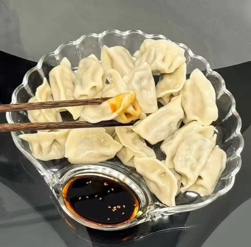Transparent Shell Shaped Dumpling Dish Stackable Tray