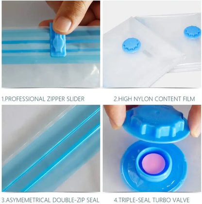 5-Piece Vacuum Storage Bags Space Saver Set with Hand Pump
