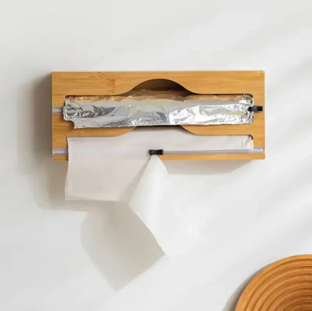 Wall Mounted Bamboo Foil Cling Film Dispenser