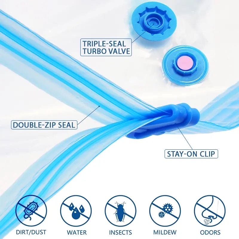 5-Piece Vacuum Storage Bags Space Saver Set with Hand Pump