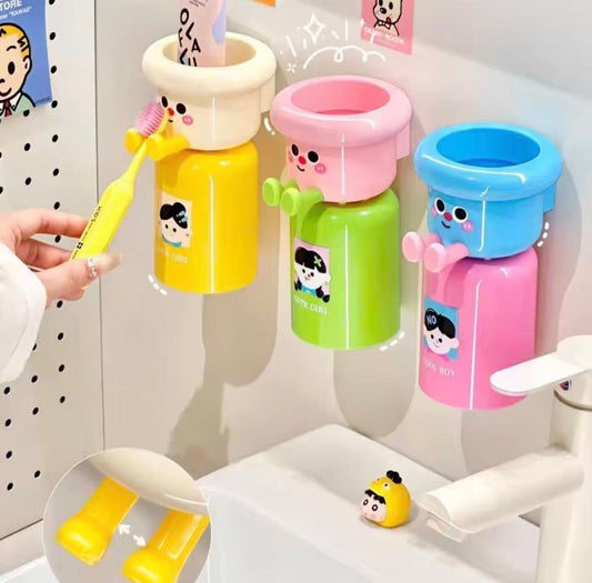 Magnetic Punch Free Wall Mounted Cartoon Toothbrush Holder
