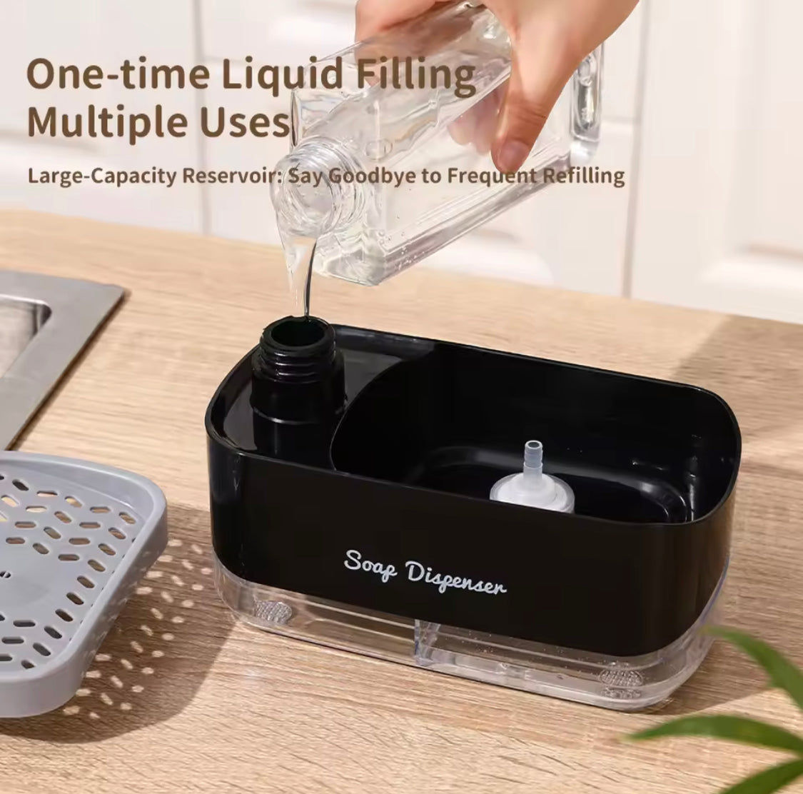 Multifunctional Soap Dispenser With Sponge Holder
