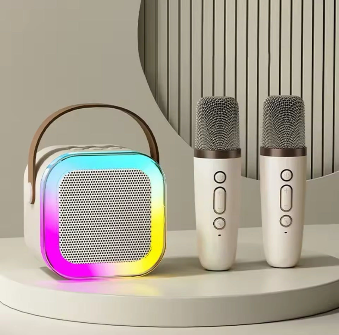 Mini Karaoke Bluetooth Speaker With LED Lights