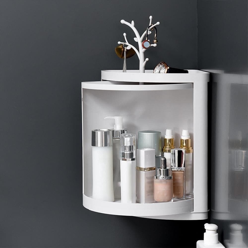 360° Rotating Triangle Corner Shelf With Door
