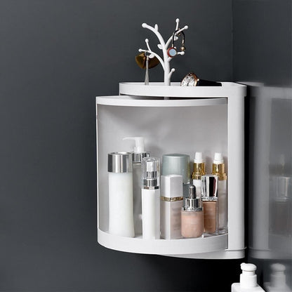 360° Rotating Triangle Corner Shelf With Door