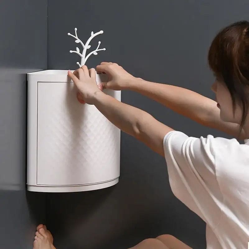360° Rotating Triangle Corner Shelf With Door
