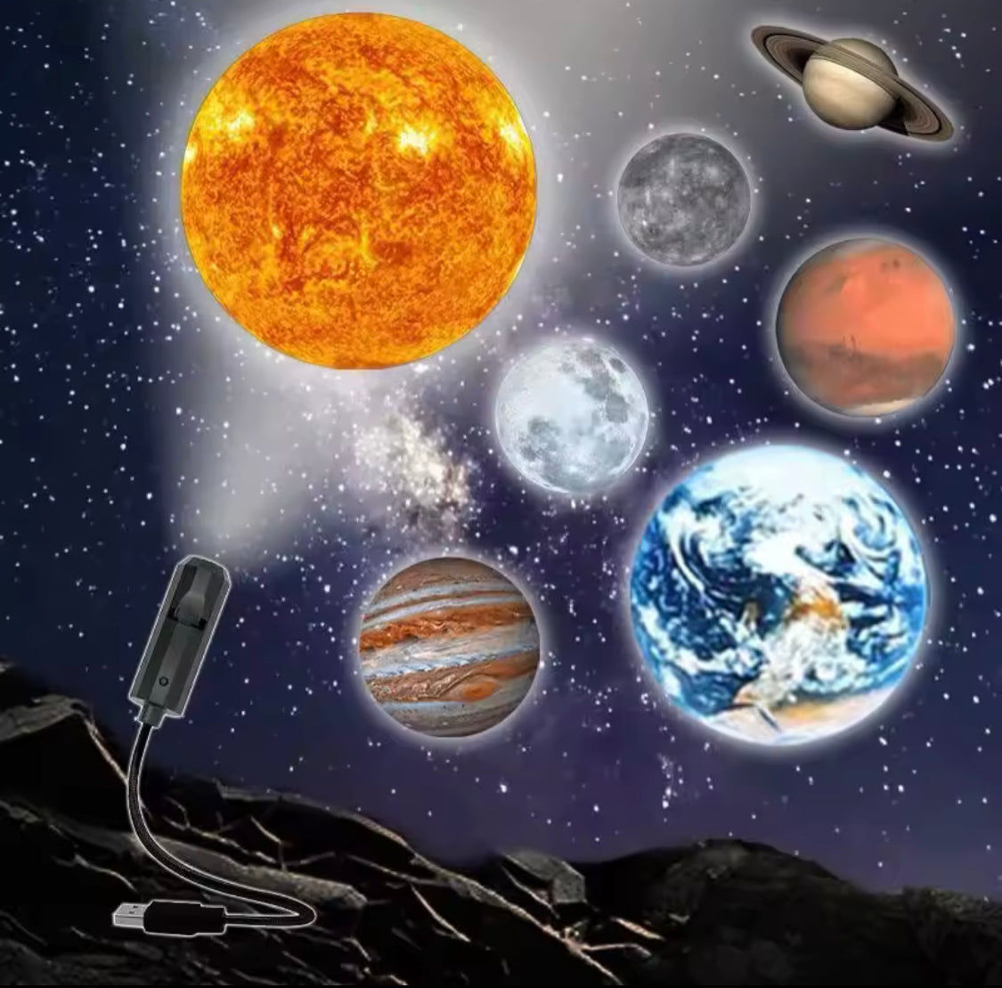 USB Solar System Projector Lamp