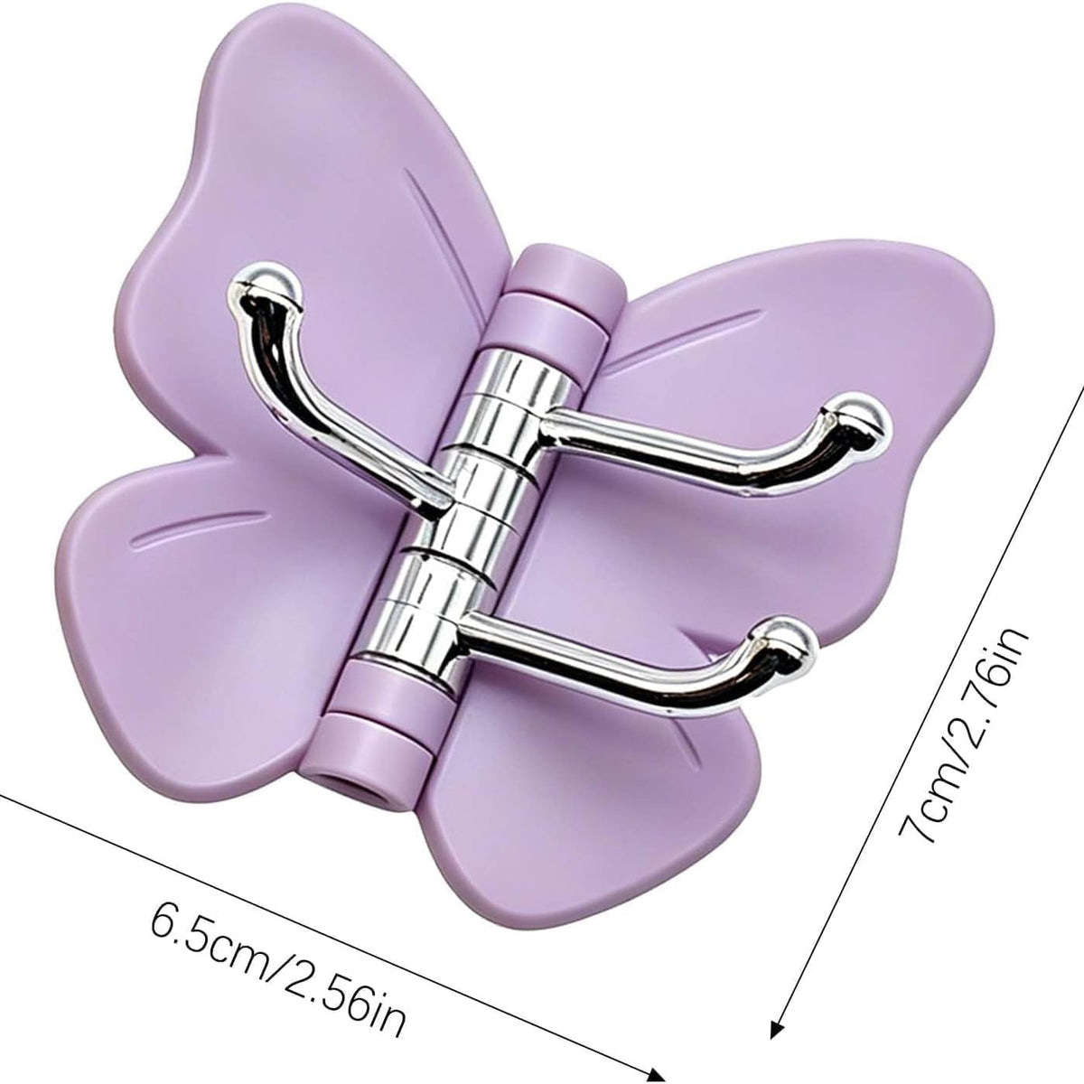 Set Of 3 360 Rotating Butterfly Wall Hooks Self Adhesive Hanger