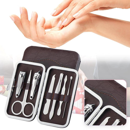 7 In 1 Manicure Kit Carbon Steel Pedicure Grooming Set