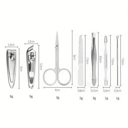 7 In 1 Manicure Kit Carbon Steel Pedicure Grooming Set