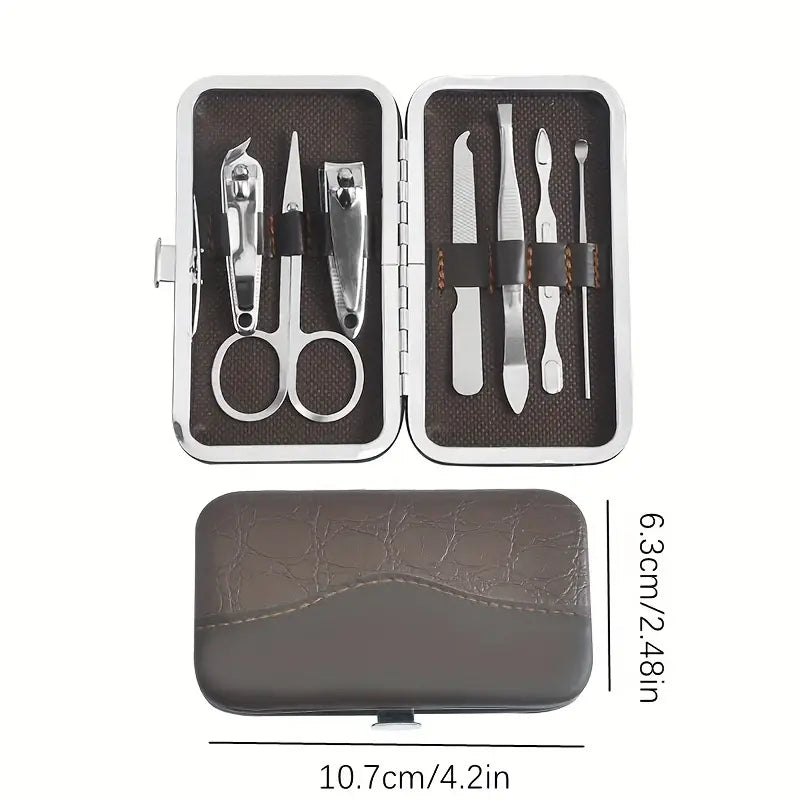 7 In 1 Manicure Kit Carbon Steel Pedicure Grooming Set