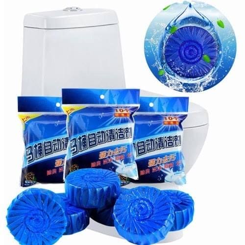 10 Pcs Blue Bubble Toilet Bowl Cleaner Tablets