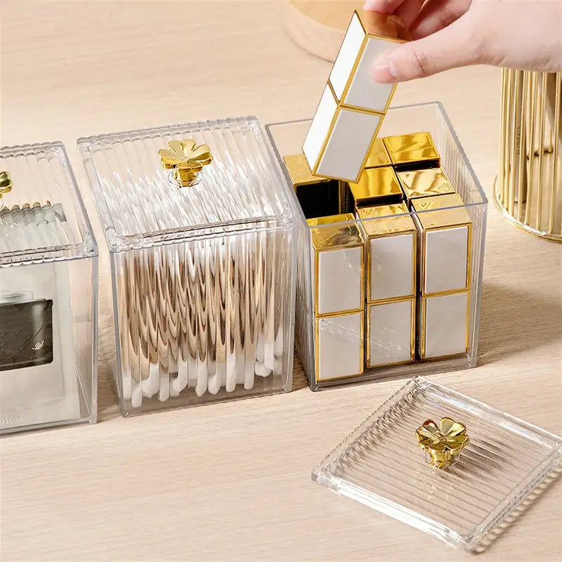 Acrylic Square Swab Storage Box With Lid