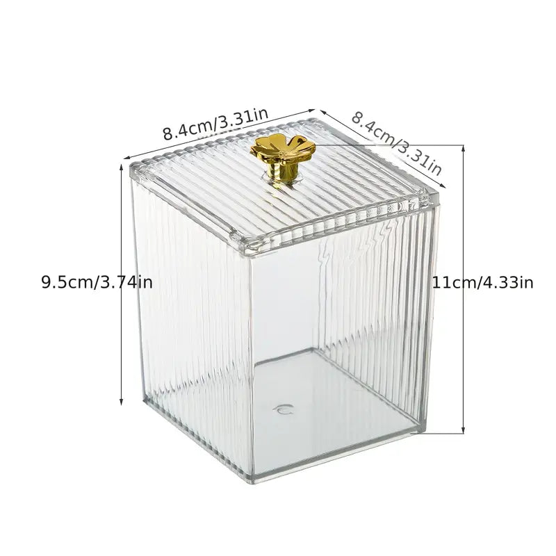 Acrylic Square Swab Storage Box With Lid