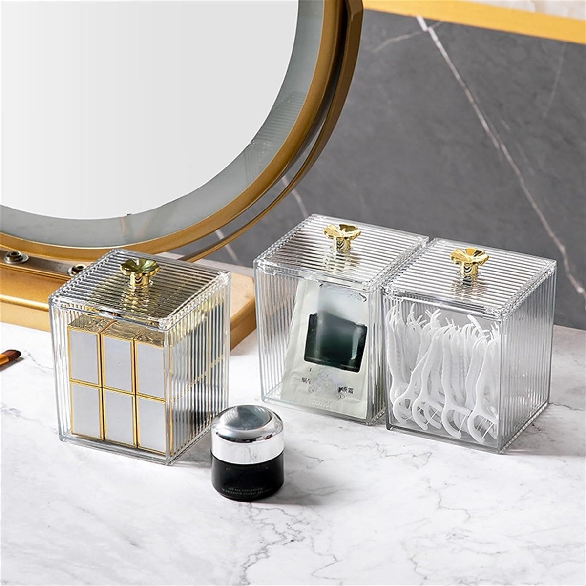 Acrylic Square Swab Storage Box With Lid